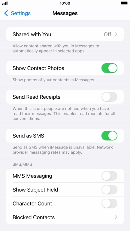 Press the indicator next to 