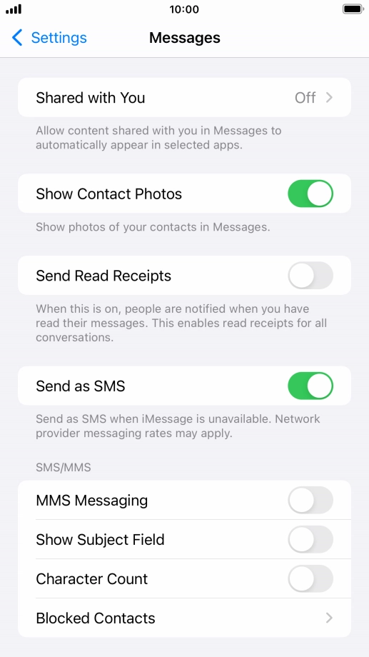 Press the indicator next to 
