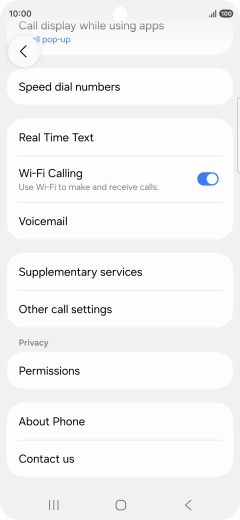 Press Supplementary services.