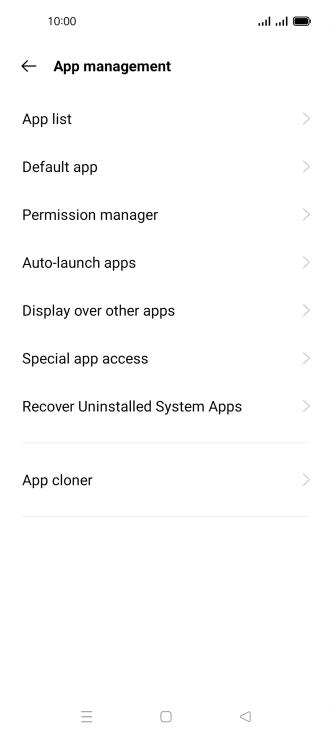 Press Permission manager.