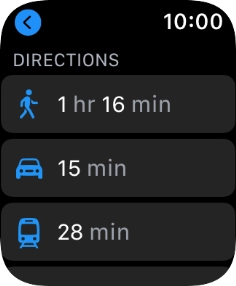 Press the required mode of transportation.