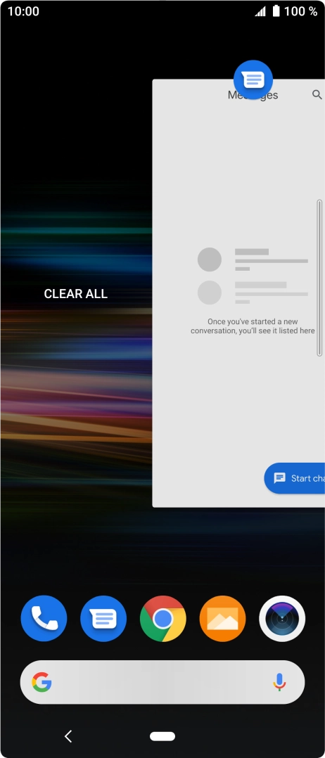 To end one running application, slide your finger upwards on the required application.