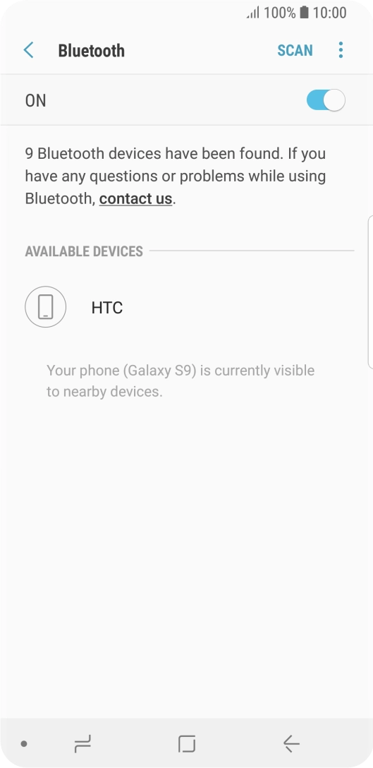 Press the required Bluetooth device and follow the instructions on the screen to pair the device with your phone.