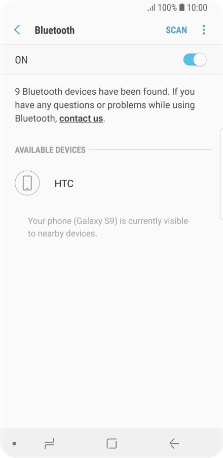 Press the required Bluetooth device and follow the instructions on the screen to pair the device with your phone.