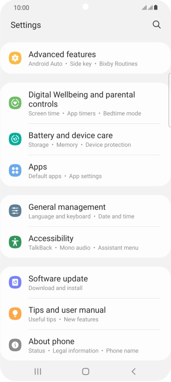 Press Software update.