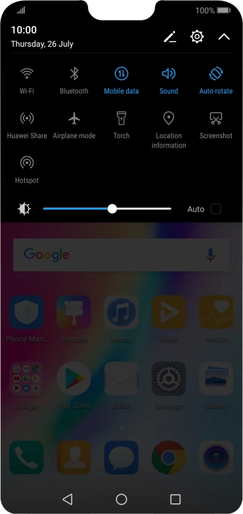 Press Mobile data to turn the function on or off.