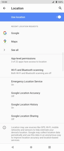 Press Google Location Accuracy.