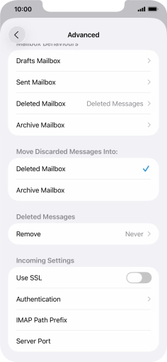 Press the indicator next to 