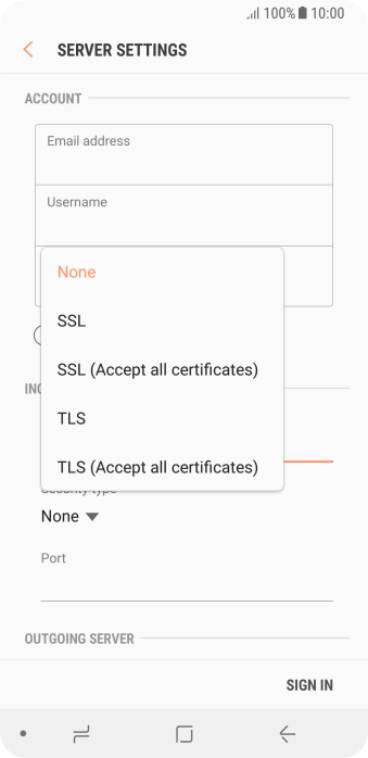 Press None to turn off the function.