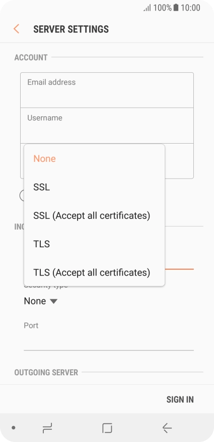 Press None to turn off the function.