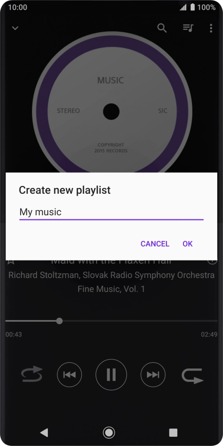 Key in a name for the playlist and press OK.