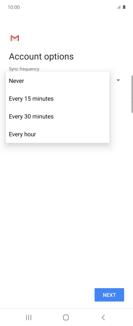 Press the required setting.