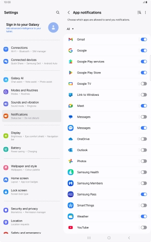 Press the drop down list.