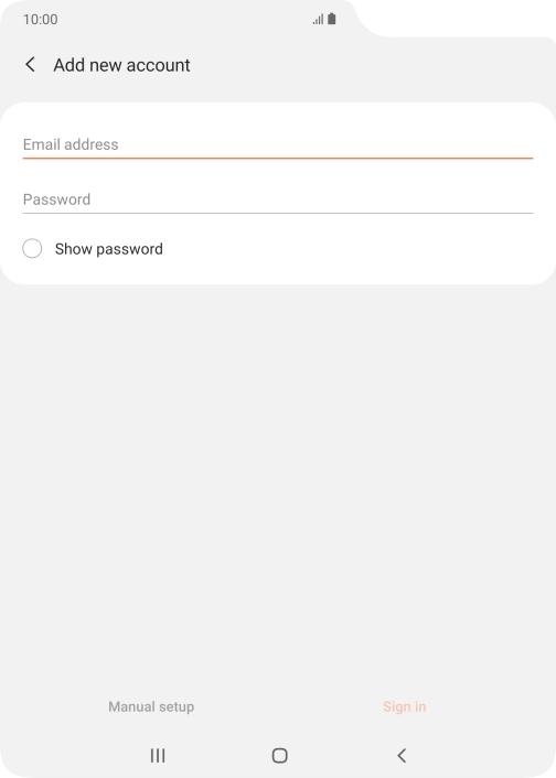 Press Email address and key in your email address.