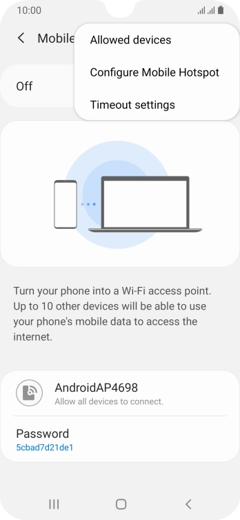 Press Configure Mobile Hotspot.