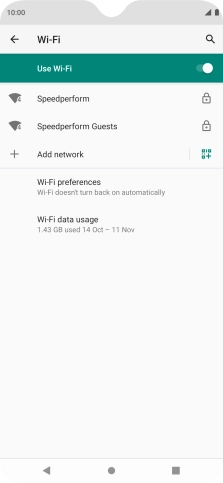 Press the required Wi-Fi network.