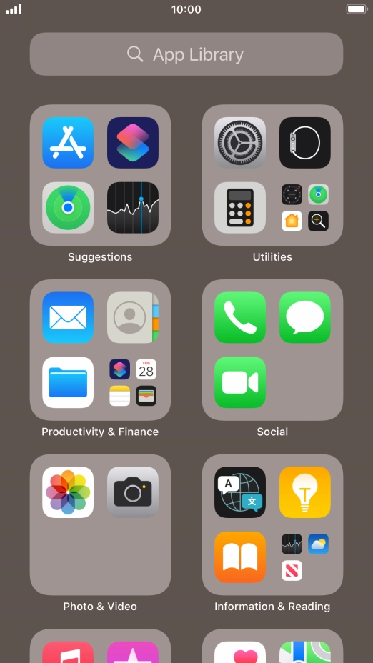 Press the required app.