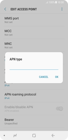 Key in default and press OK.