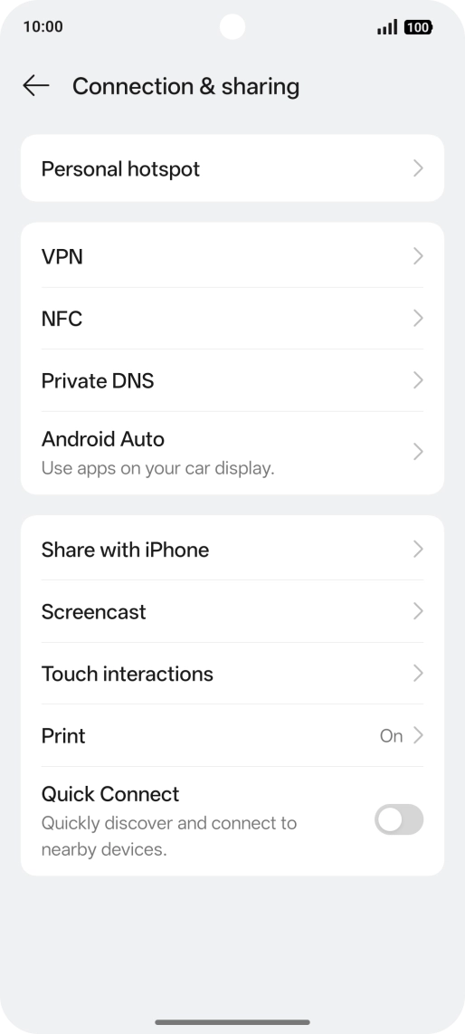 Press Personal hotspot.