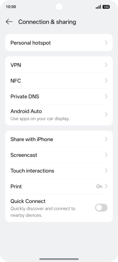 Press Personal hotspot.