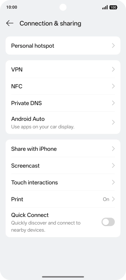 Press Personal hotspot.