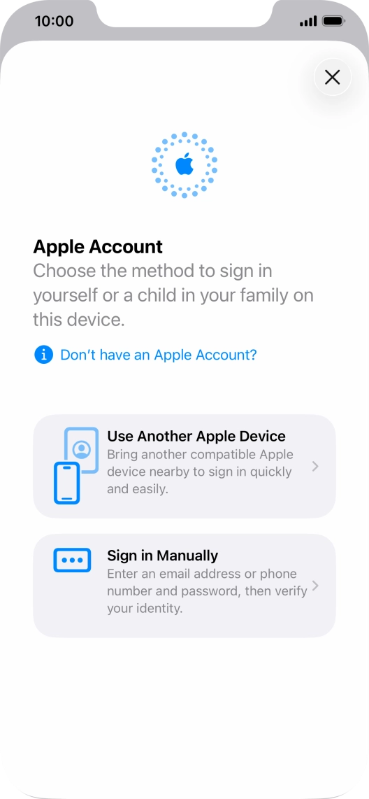 Press Sign in Manually.