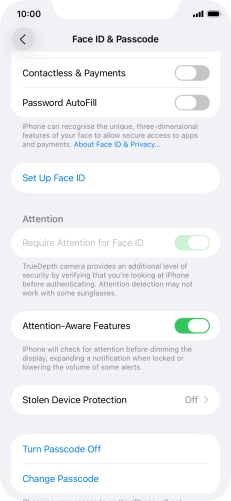 Press Turn Passcode Off and key in the phone lock code.