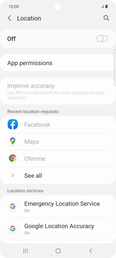 Press the indicator to turn the function on or off.