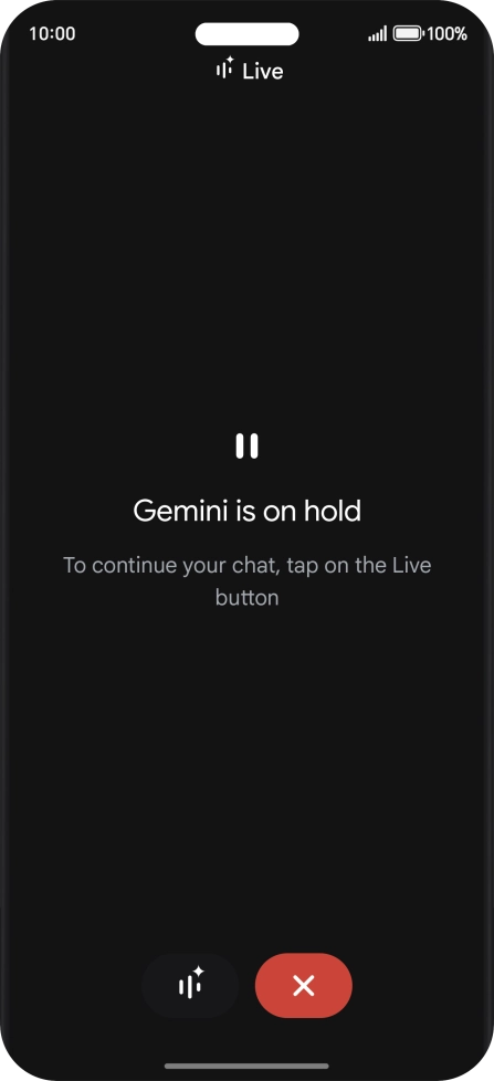 To resume the conversation, press the resume icon.