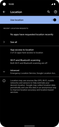 Press App access to location.