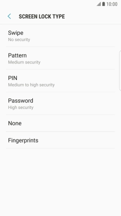 Press None and follow the instructions on the screen to turn off use of phone lock code.