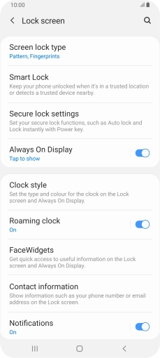 Press Screen lock type and key in the current phone lock code.