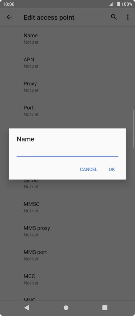 Key in EE Internet and press OK.