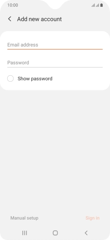 Press Email address and key in your email address.
