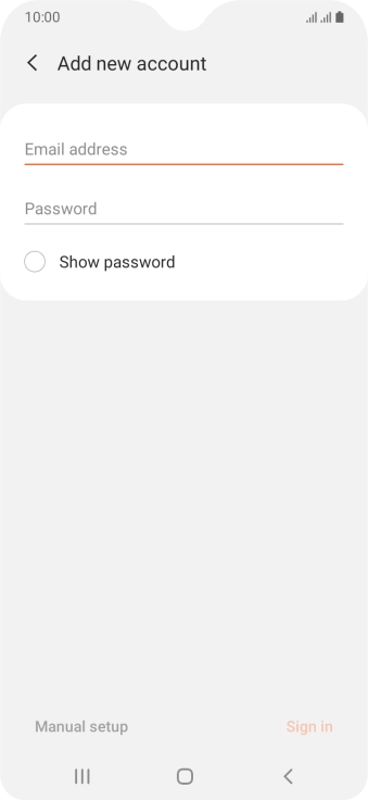 Press Email address and key in your email address.