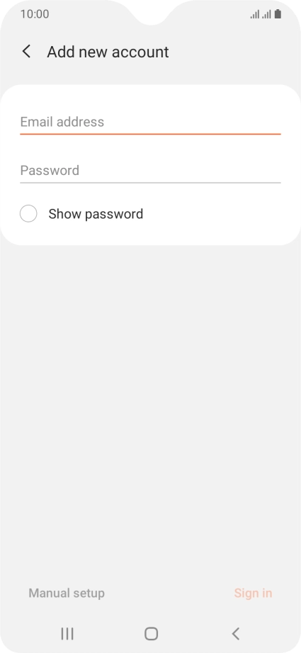 Press Email address and key in your email address.