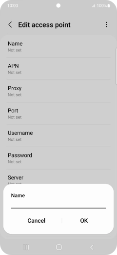 Key in EE Internet and press OK.