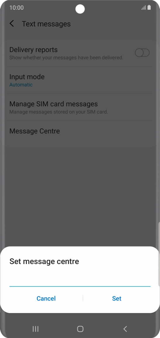 Key in +447958879879 and press Set.