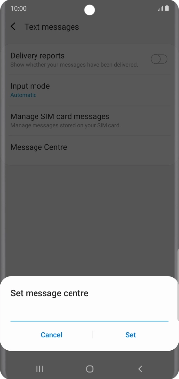 Key in +447958879879 and press Set.