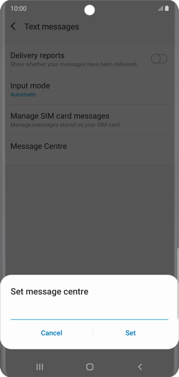 Key in +447958879879 and press Set.