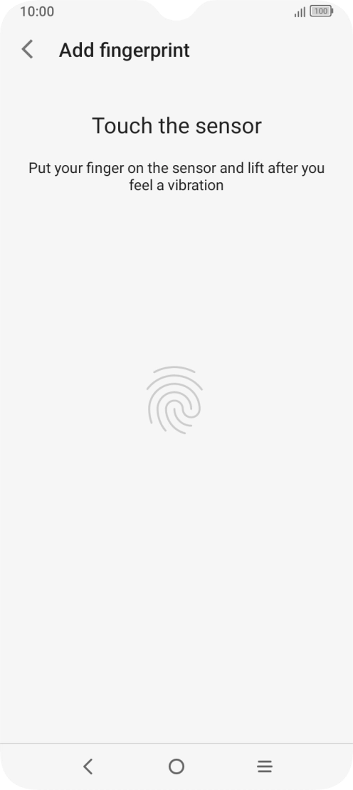 Follow the instructions on the screen to create the phone lock code using your fingerprint.