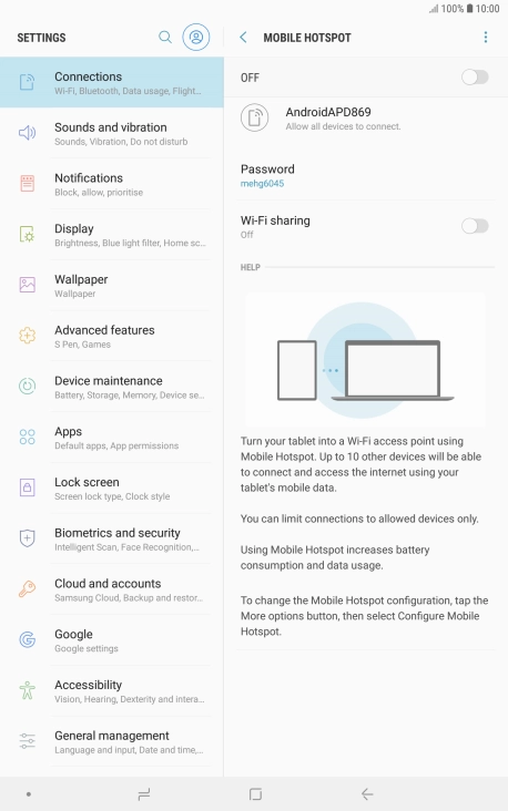 Press the menu icon.