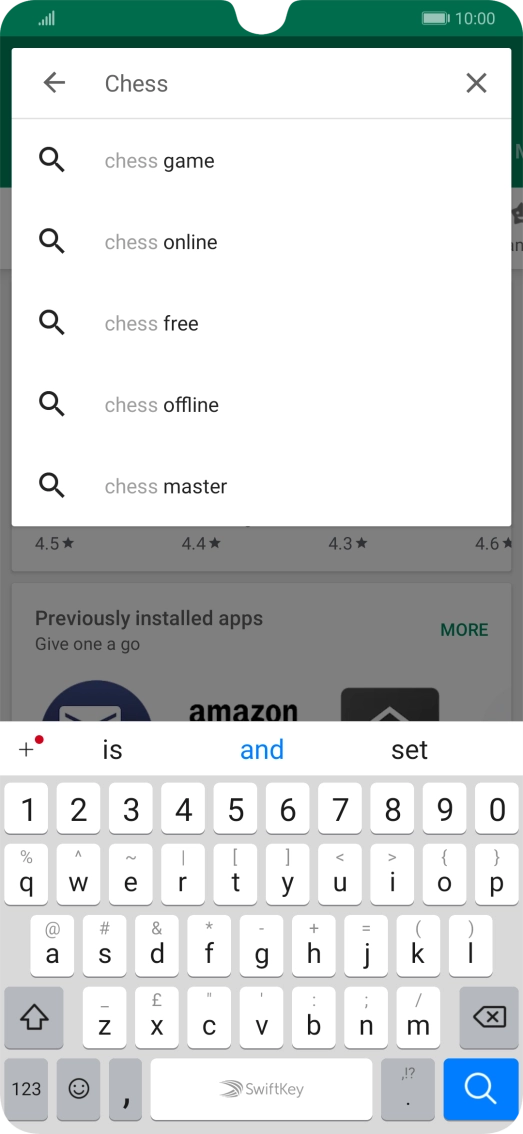 Key in the name or subject of the required app and press the search icon.