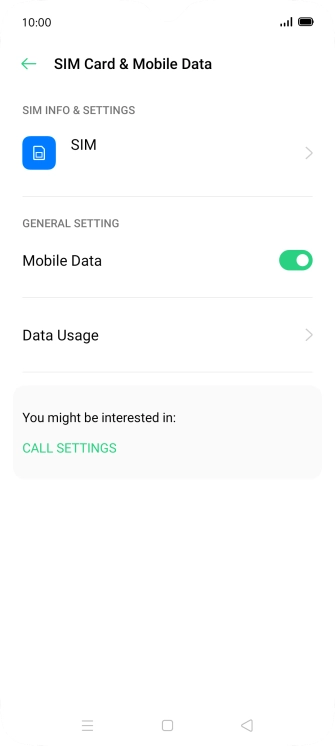 Press the name of the SIM.