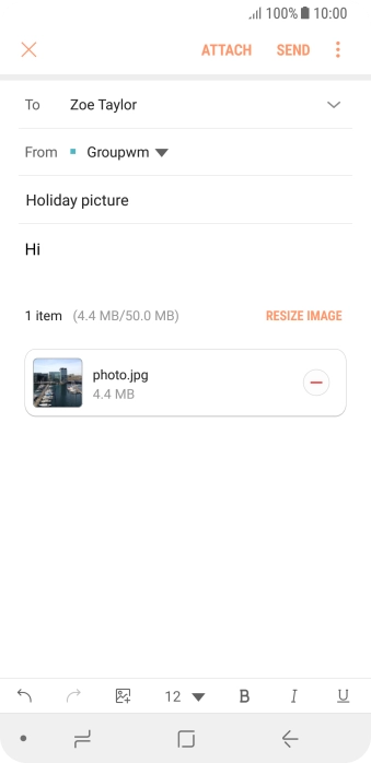 Press SEND when you've finished your email message.