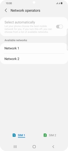 Press the required network.