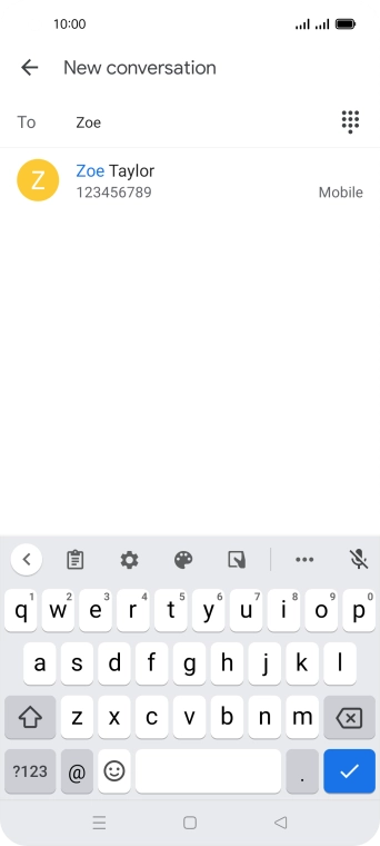 Press the required contact.