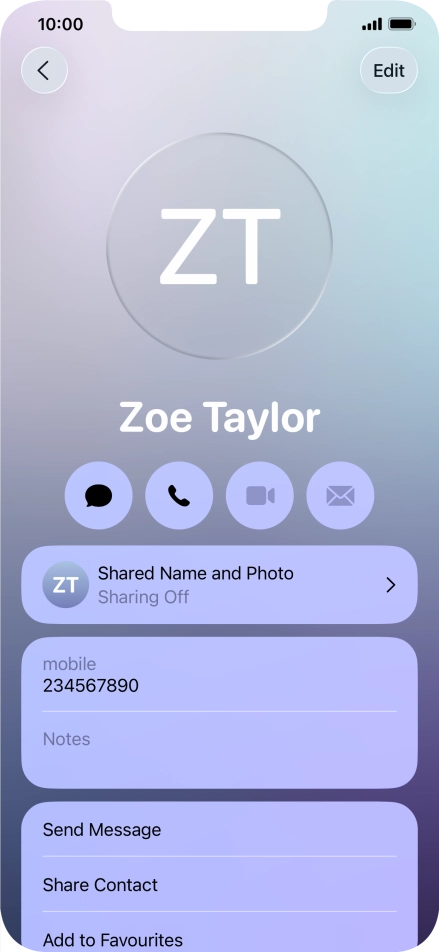 Press Shared Name and Photo.