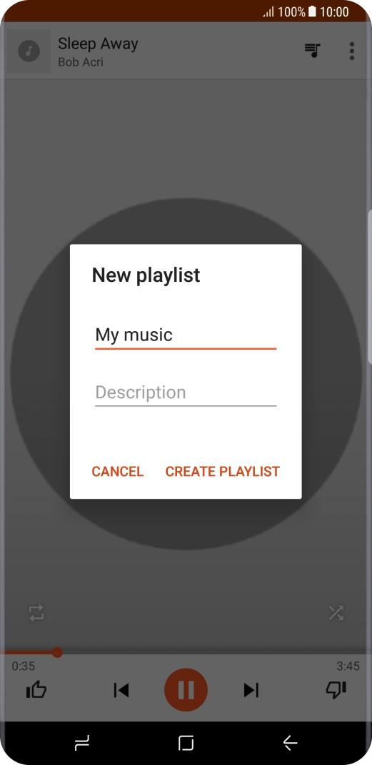 Key in a name for the playlist and press CREATE PLAYLIST.