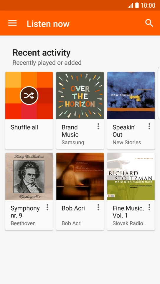 Slide your finger right starting from the left side of the screen.